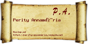 Perity Annamária névjegykártya